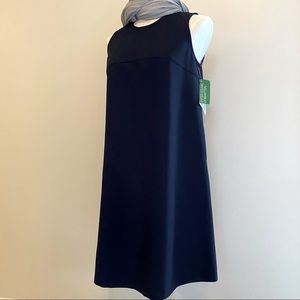 Benetton Navy A-Line Shift Dress NWT Sleeveless Minimalist Workwear Classic XS